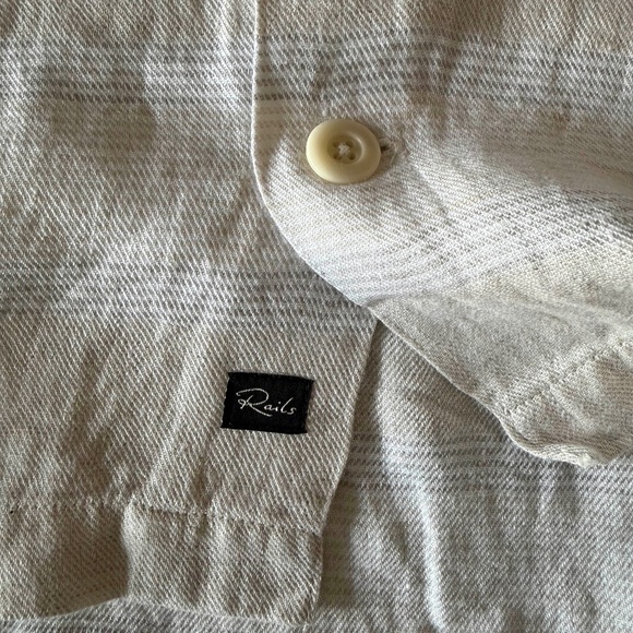 NWT Rails Kerouac Linen Shacket | Men’s Large | Wicker Graphite Stripe - Picture 7 of 9